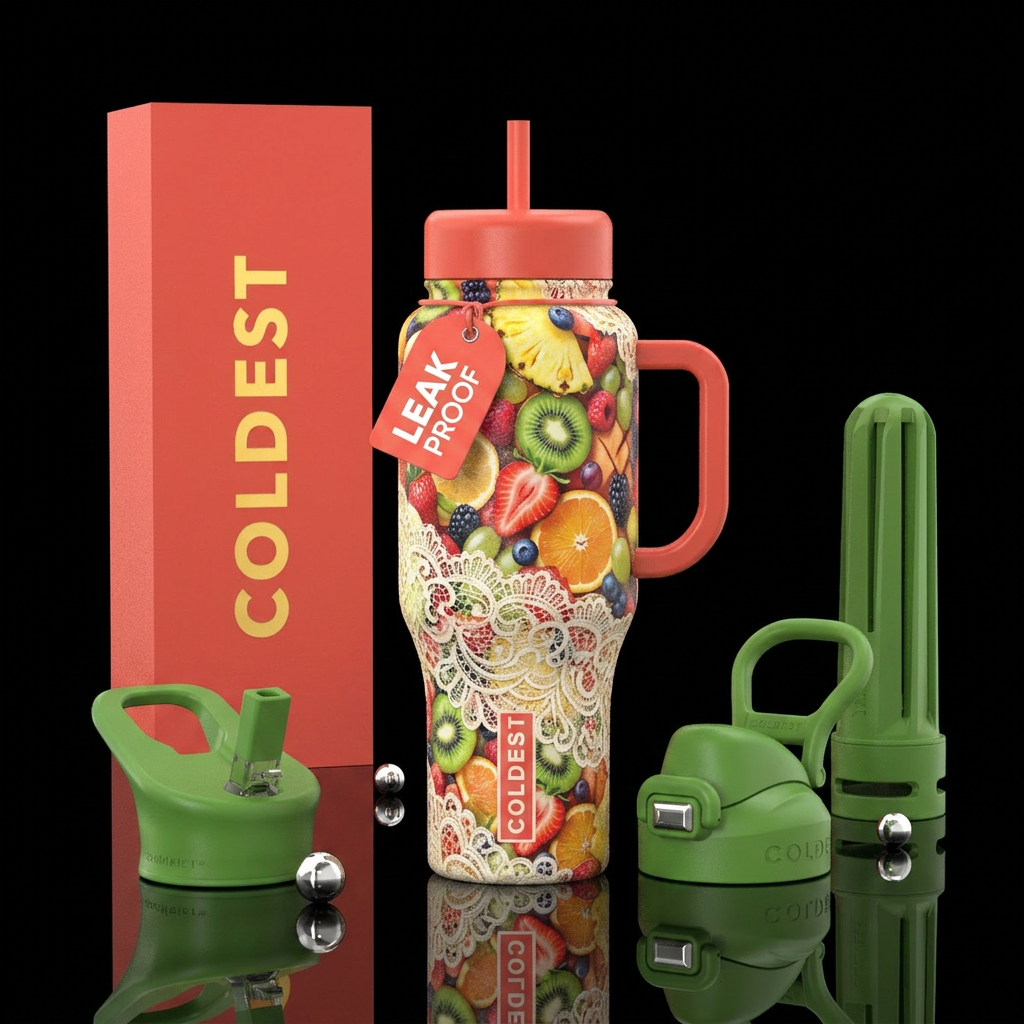 Fruit salad bottle with lace water bottle design
