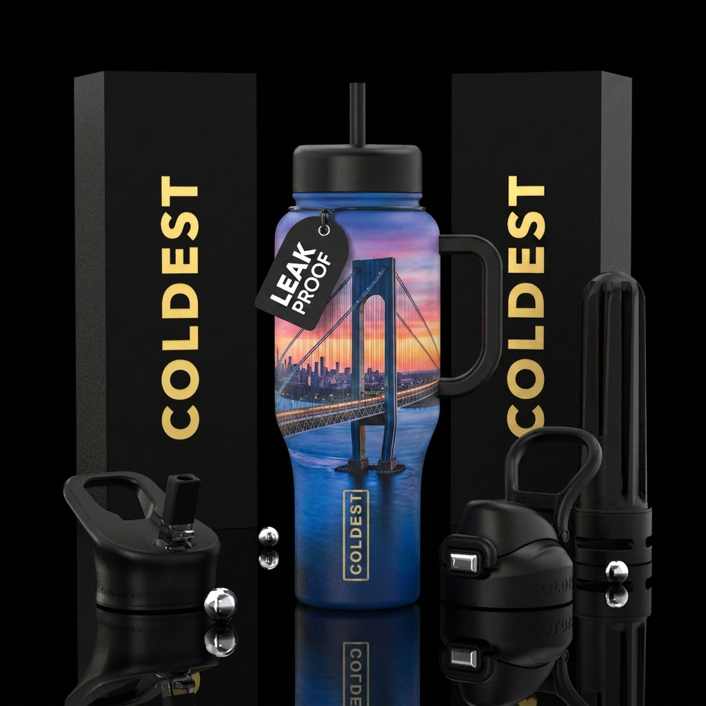 Verrazano bridge water bottle design