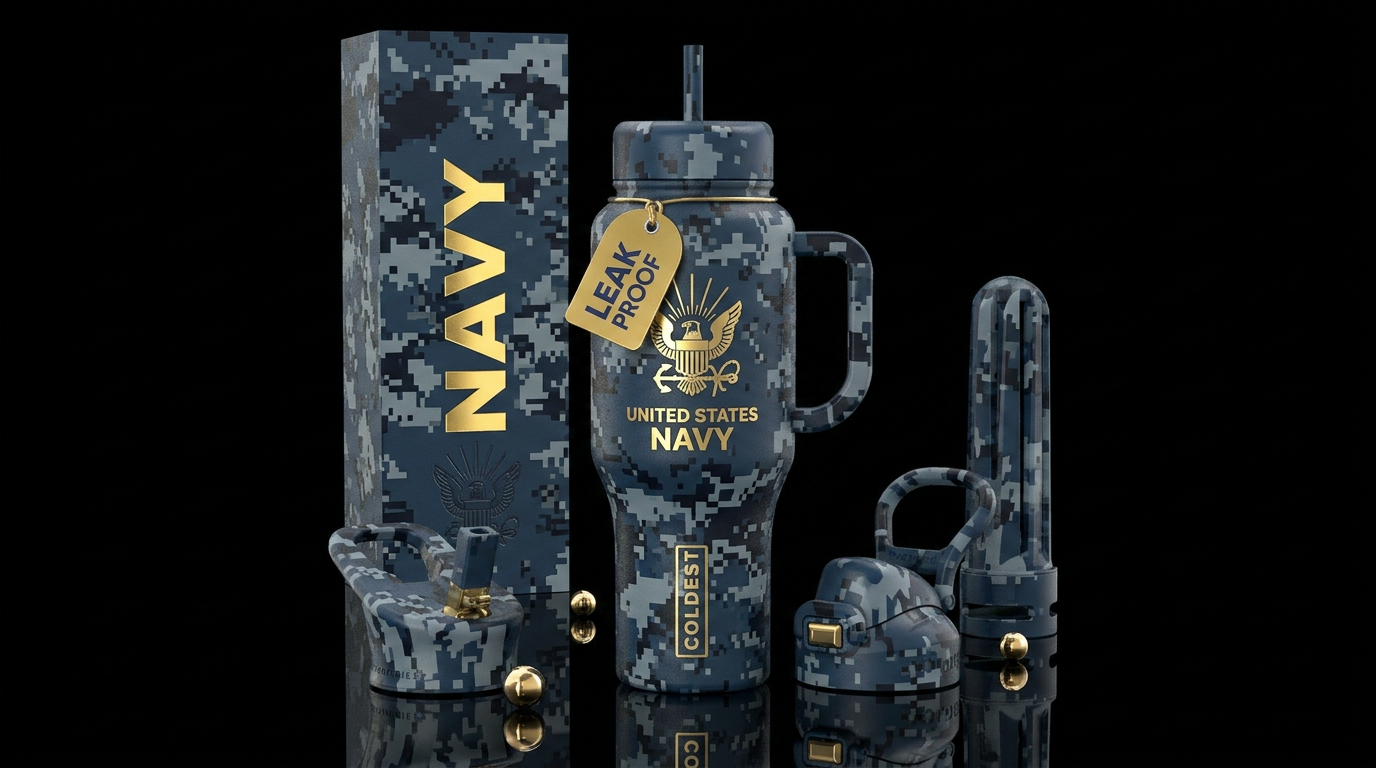 united states navy water bottle design
