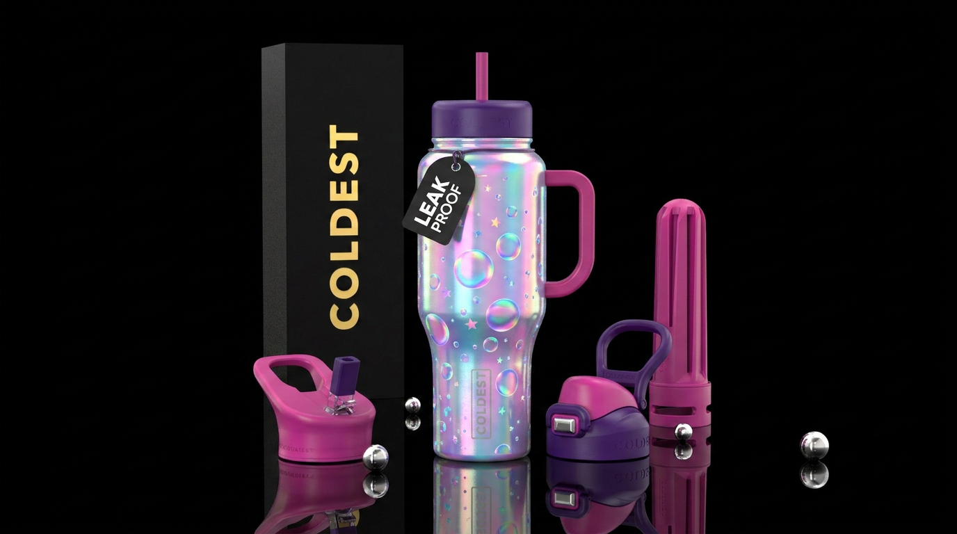 Glowie bubbles  in oil spill colors with a sparkly... water bottle design