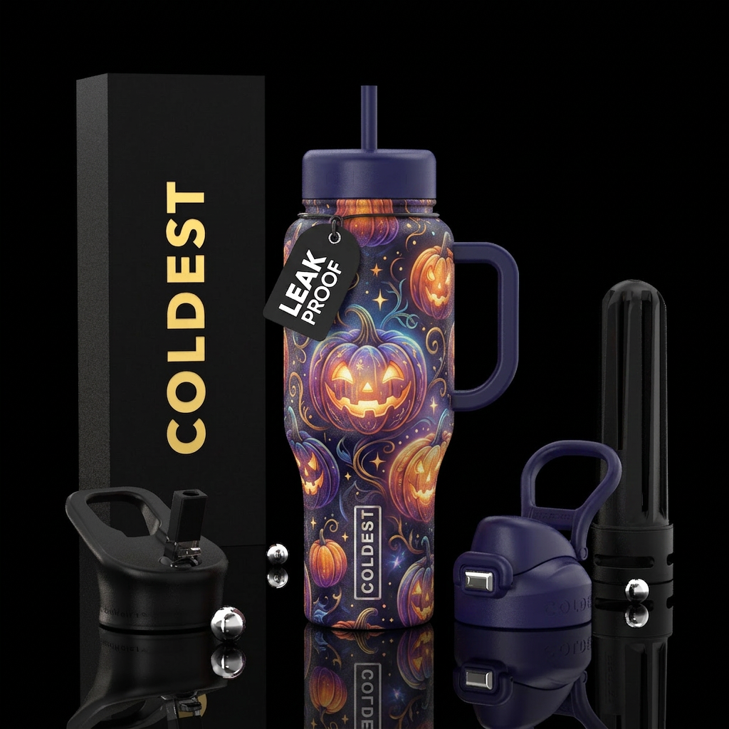Magical pumpkins water bottle design