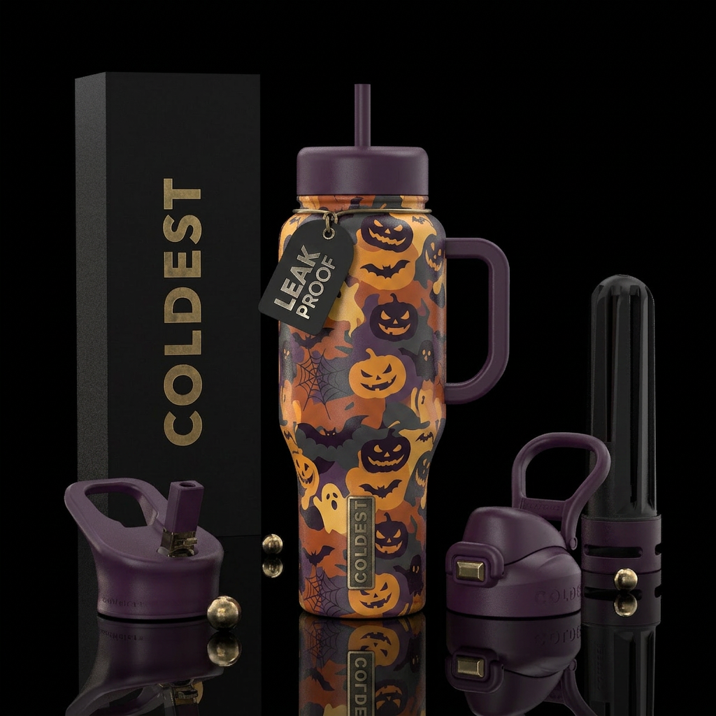All hallows eve camo water bottle design