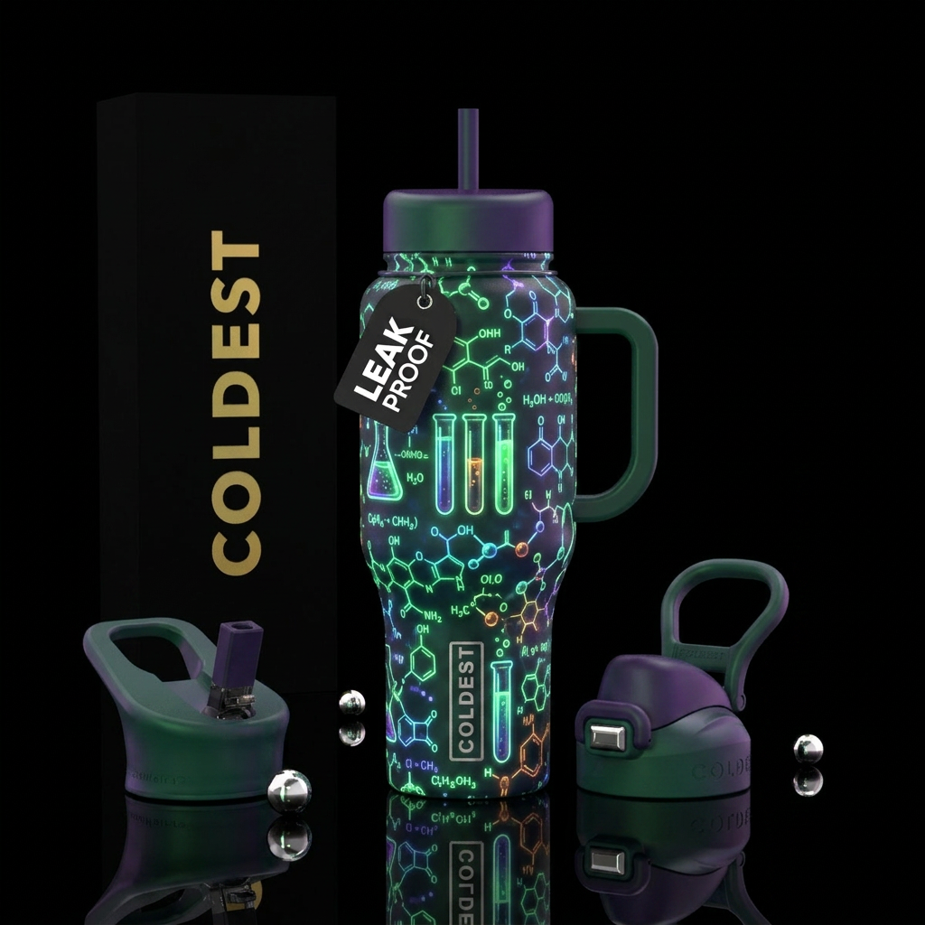 glowie, embalmin chemistry water bottle design