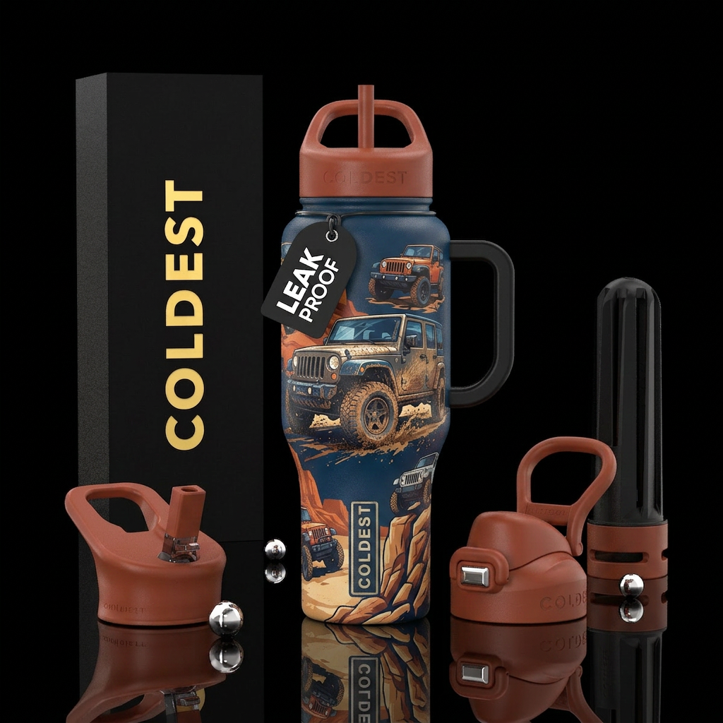 Let’s do a jeep wrangler themed bottle. Do not use... water bottle design