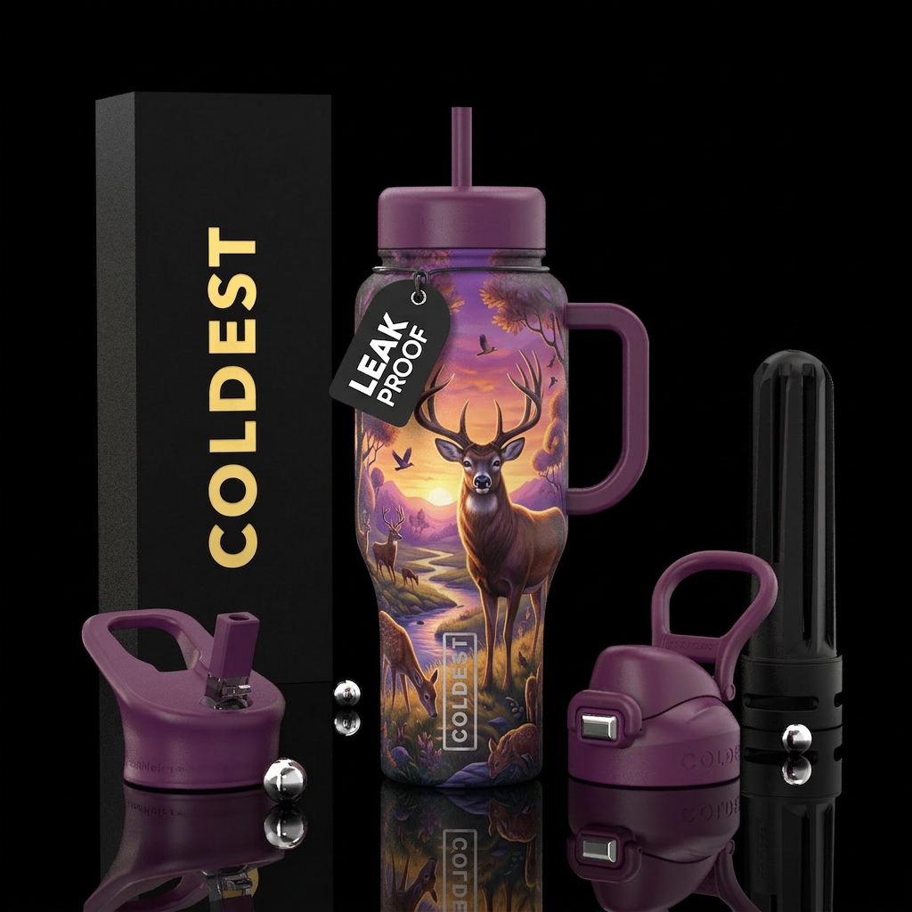 Deer Watching water bottle design