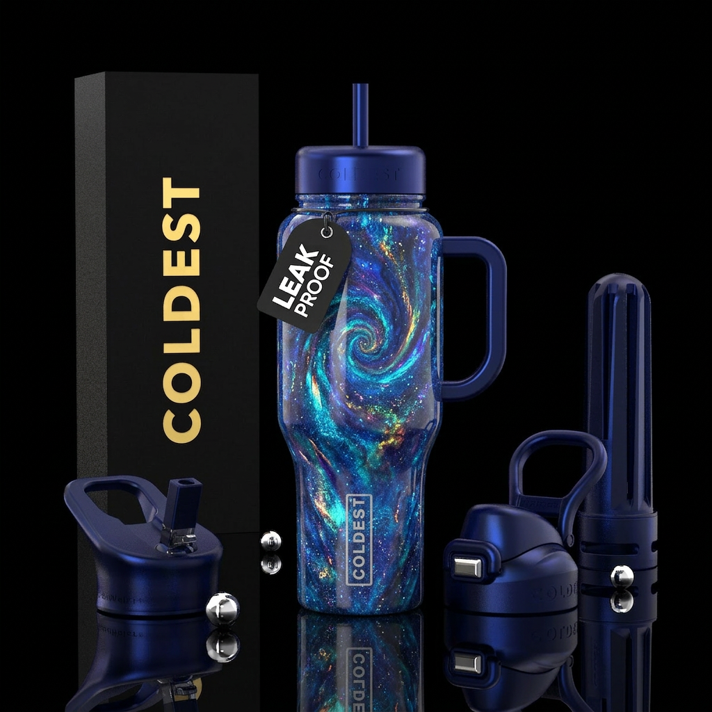 Blue Hypnosis water bottle design