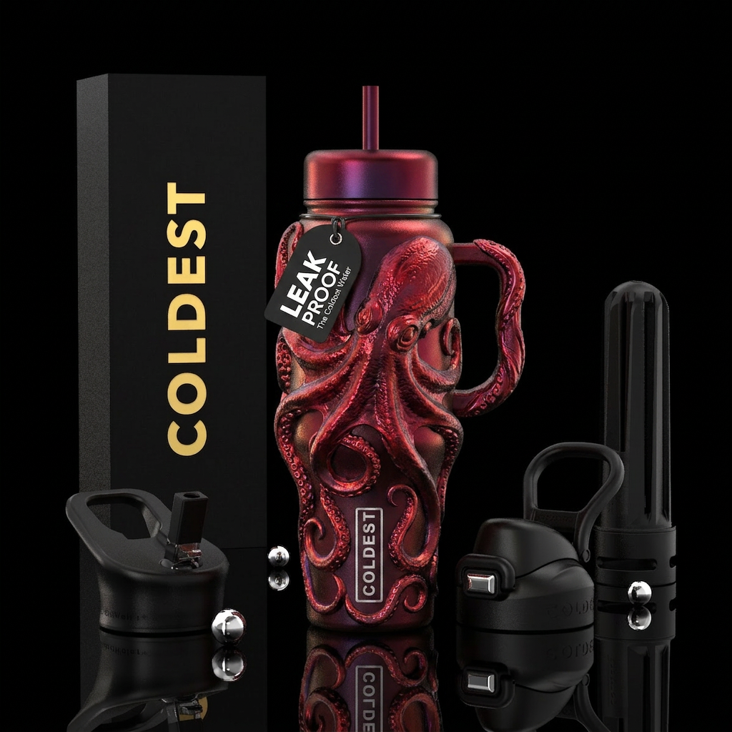 Octopus water bottle design