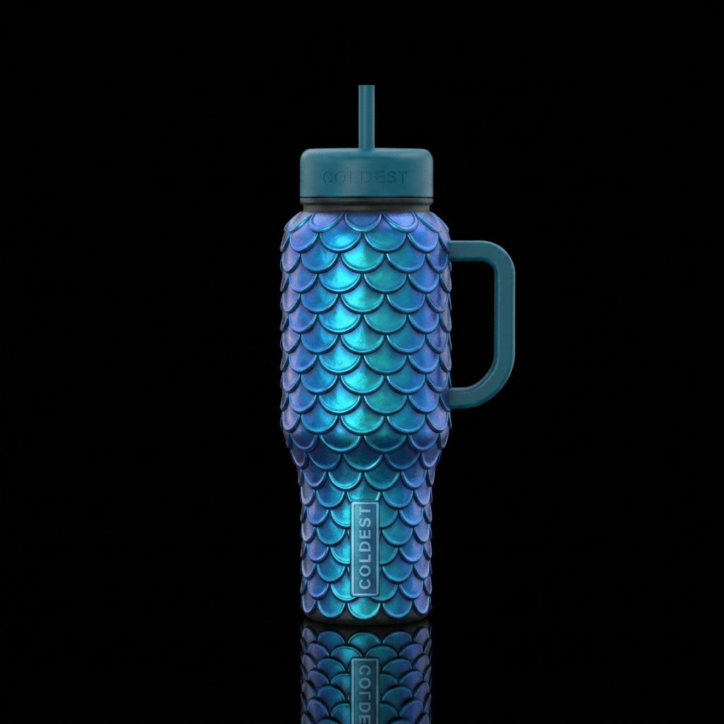 Blue Mermaid water bottle design