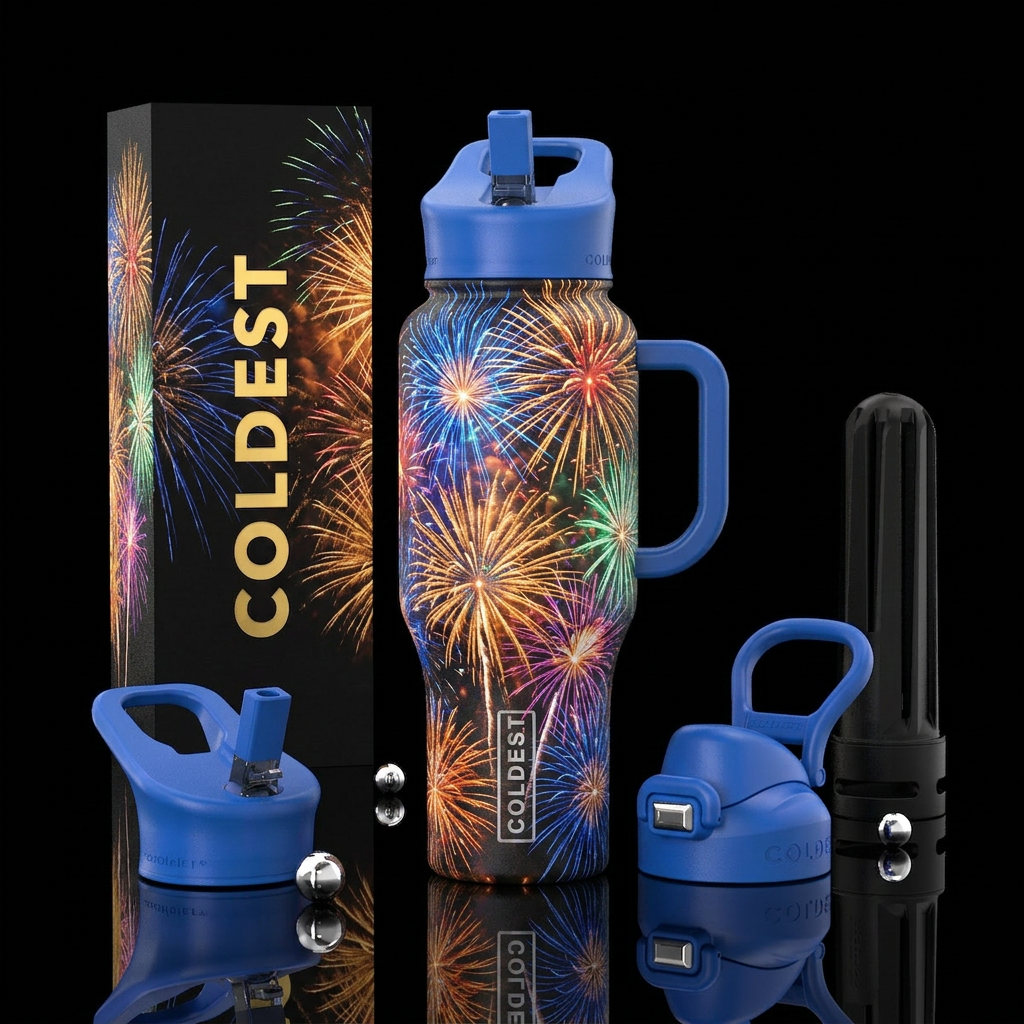 Firework water bottle design