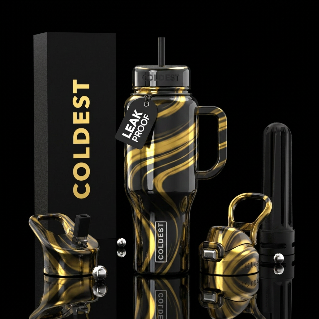 Liquid Gold water bottle design