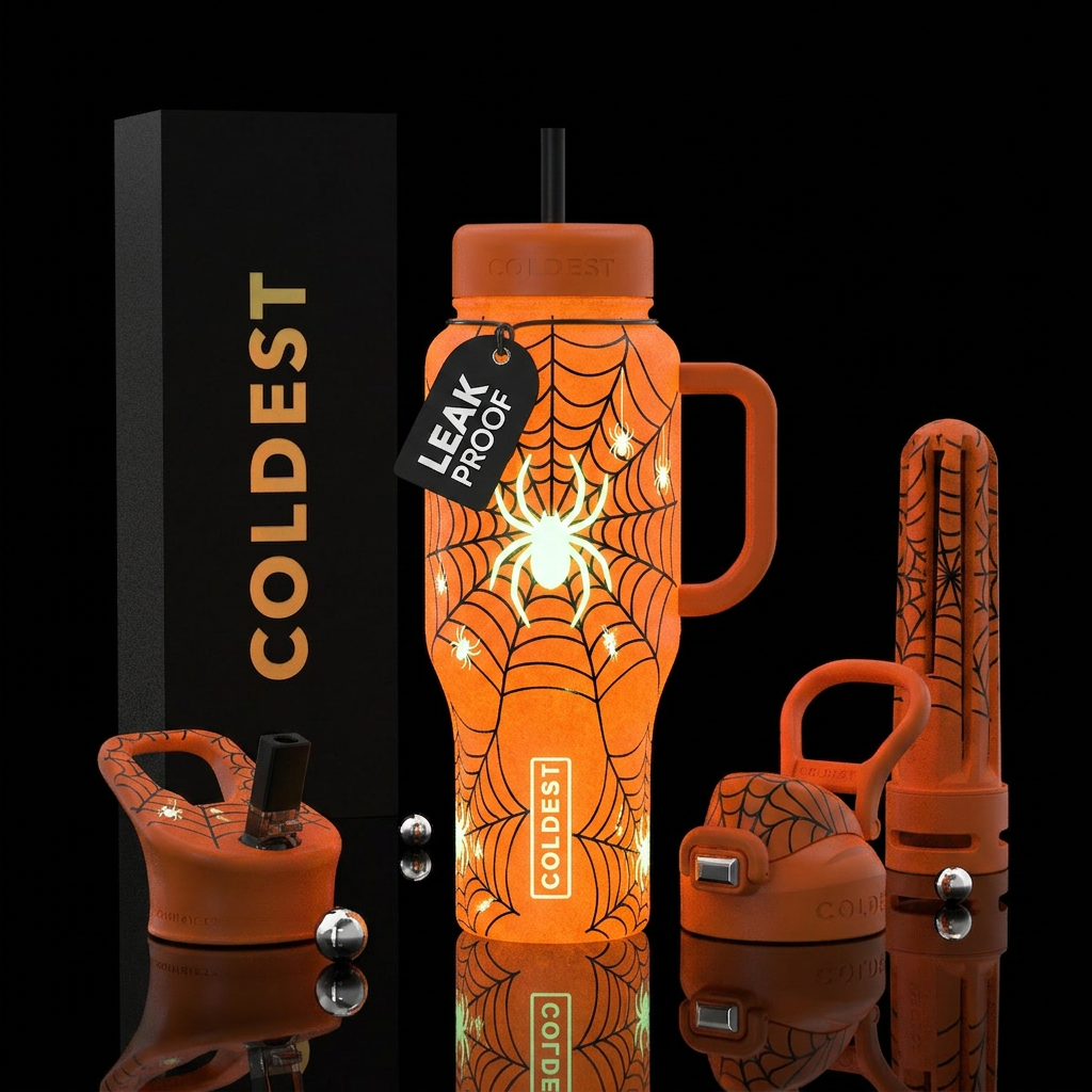 Spooky Spider water bottle design