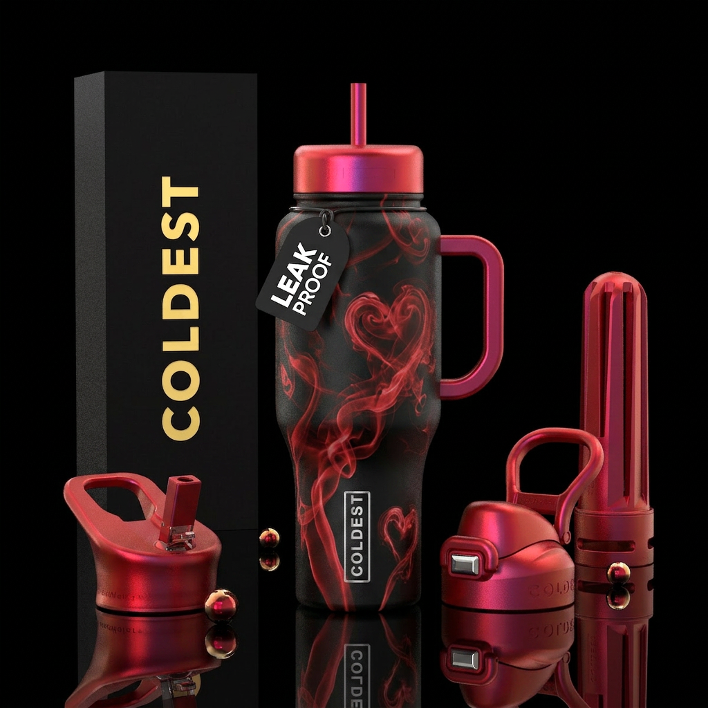 Smokey Hearts water bottle design