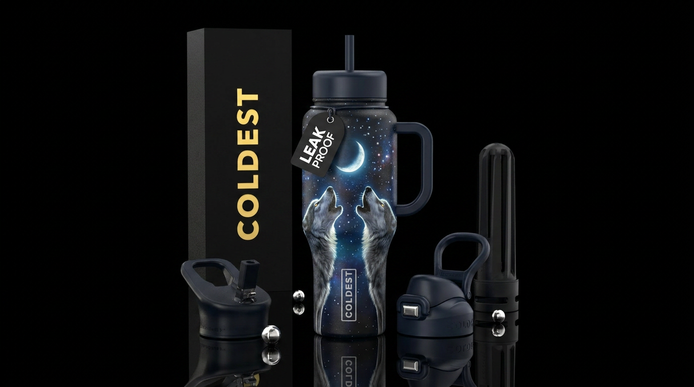 Wolf Moon water bottle design