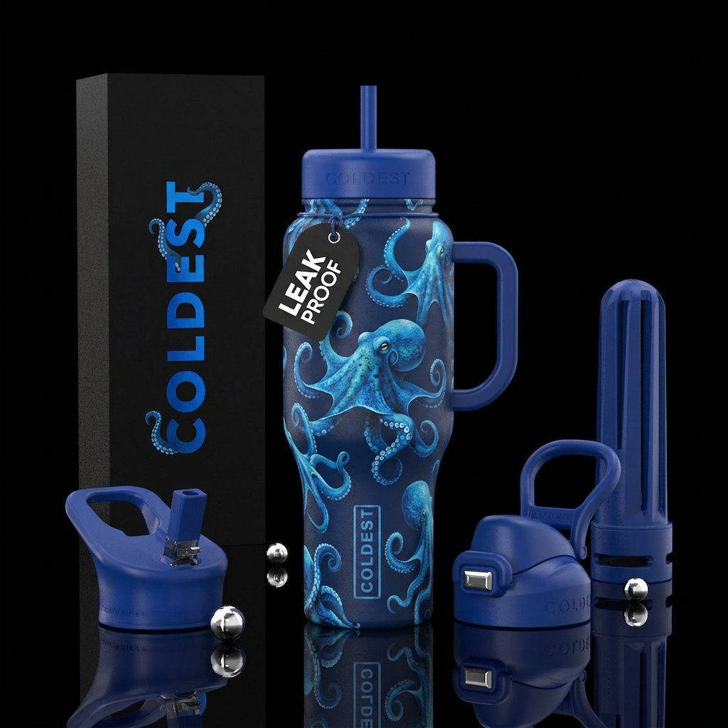 Octopus water bottle design