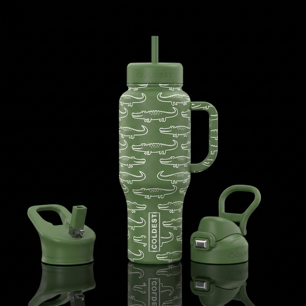 Baby gators water bottle design