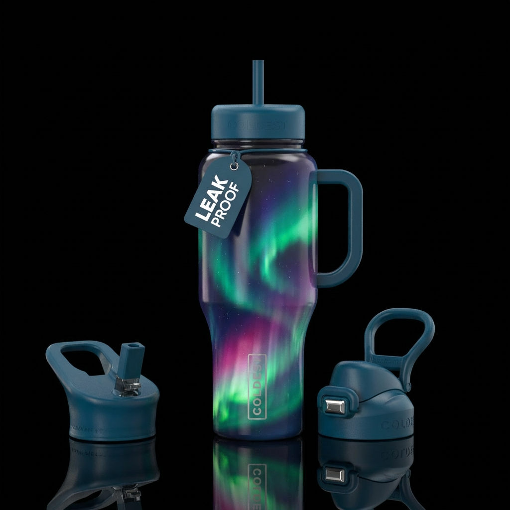 northern lights water bottle design