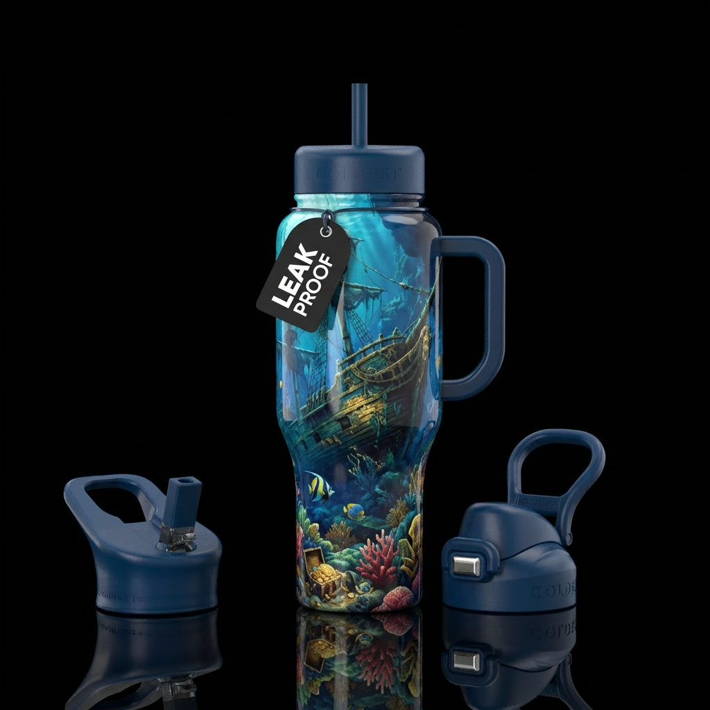 sunken ship water bottle design