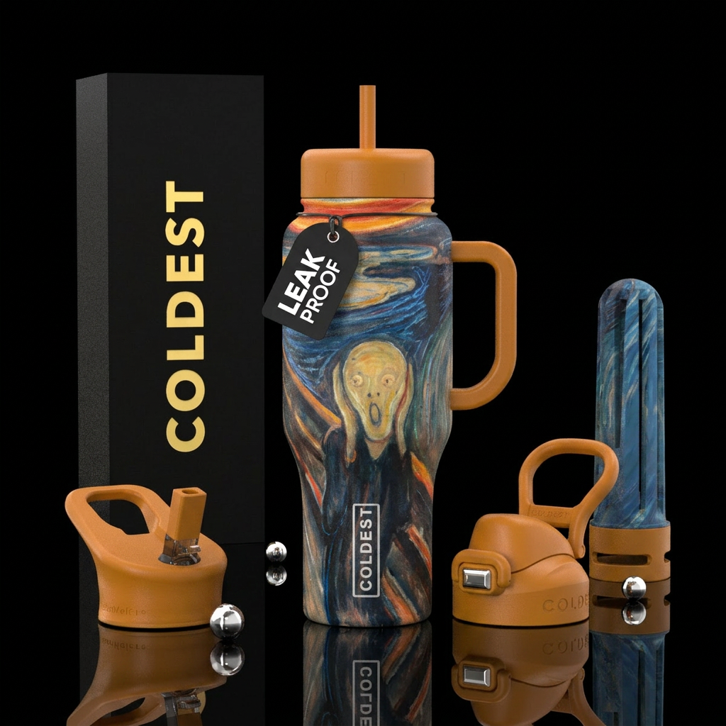 The scream water bottle design
