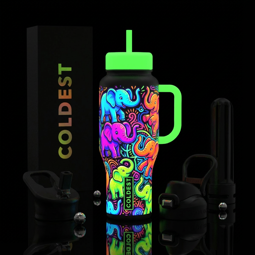Glowie elefun water bottle design
