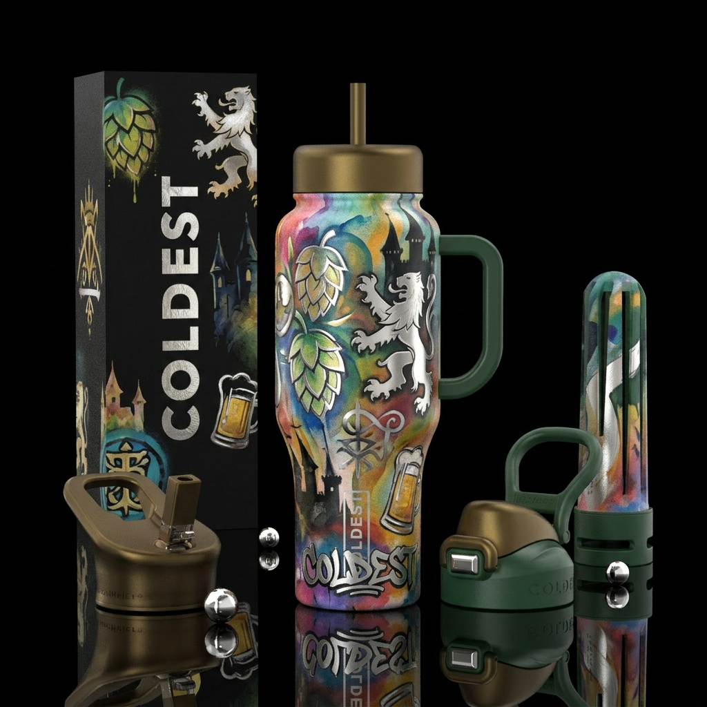 oktoberfest, mysterious, street art, platinum, eur... water bottle design