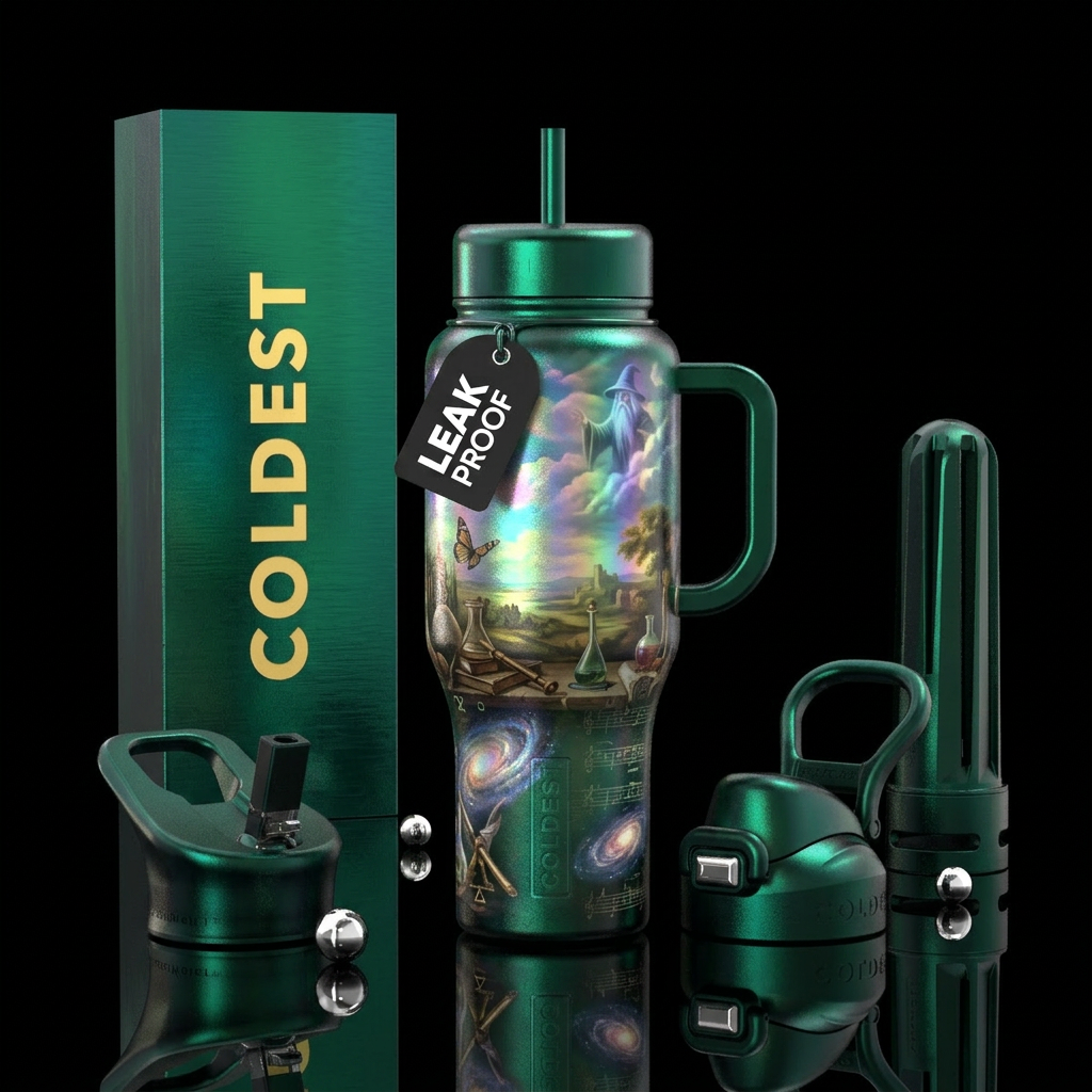 magic, haunted, european, painting, scientific, cl... water bottle design