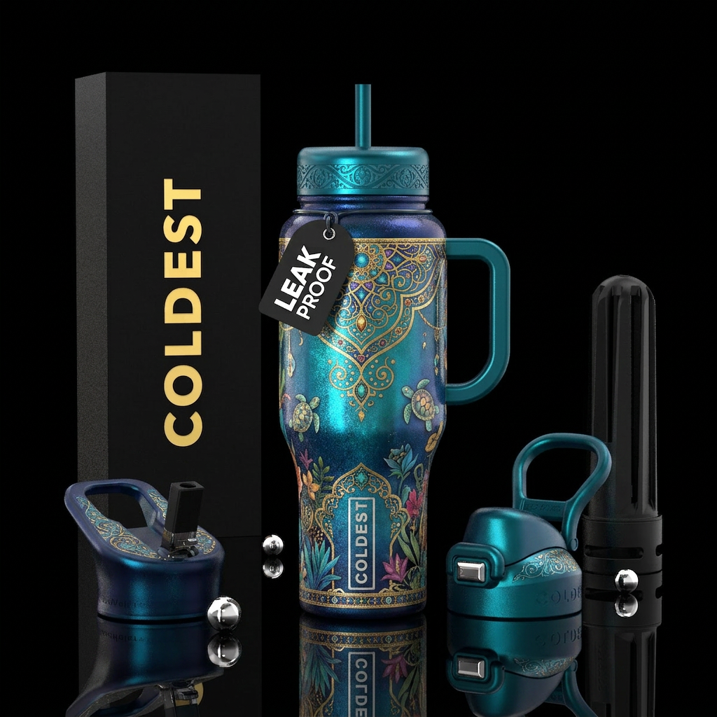 atlantis, shimmer, spiritual, arabian, arabian, se... water bottle design