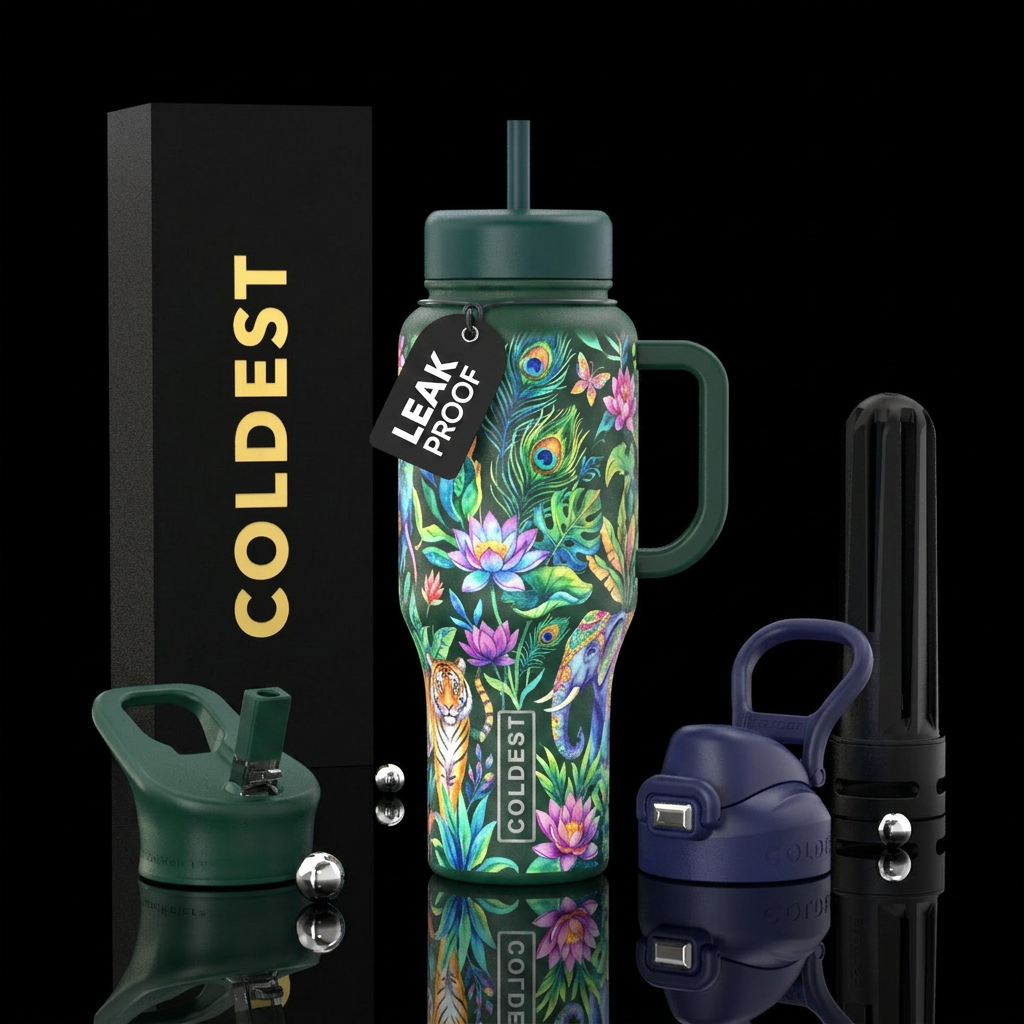 glowie, bollywood, jungle, luxurious, fantasy, wat... water bottle design