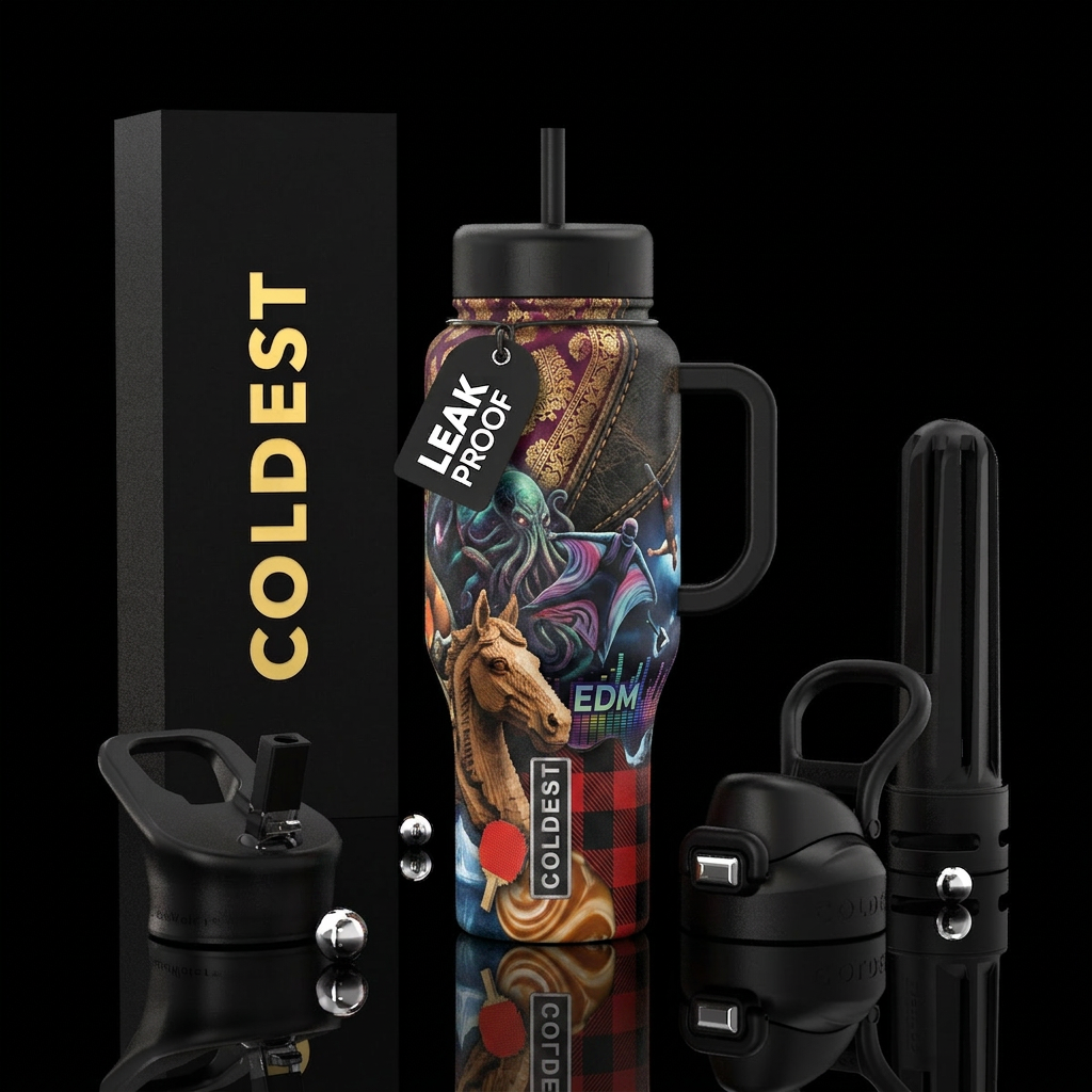 voxel, diwali, brocade, lovecraftian, leather, pla... water bottle design