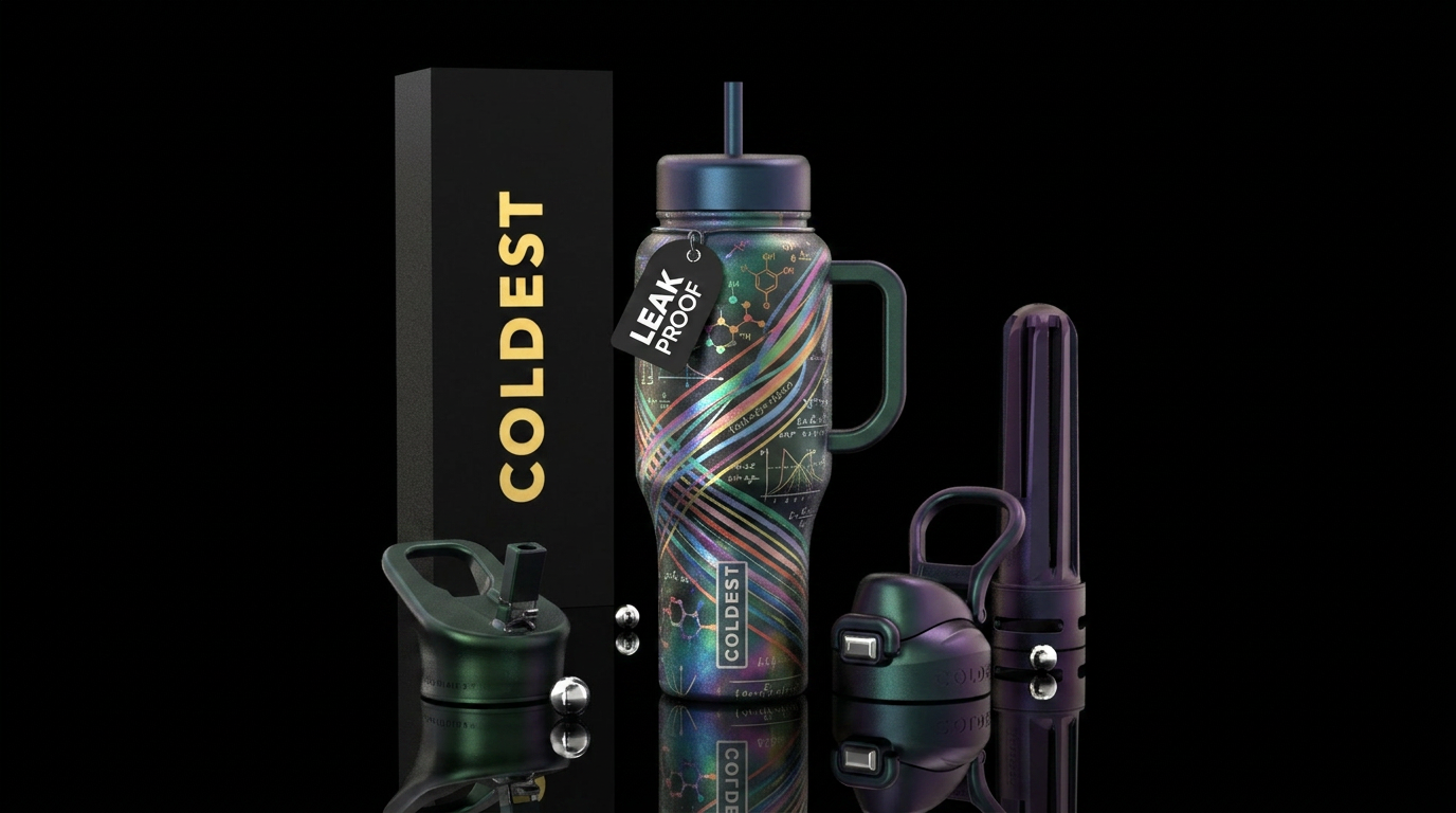 stripes, irridescent, spray painted, watercolor, p... water bottle design