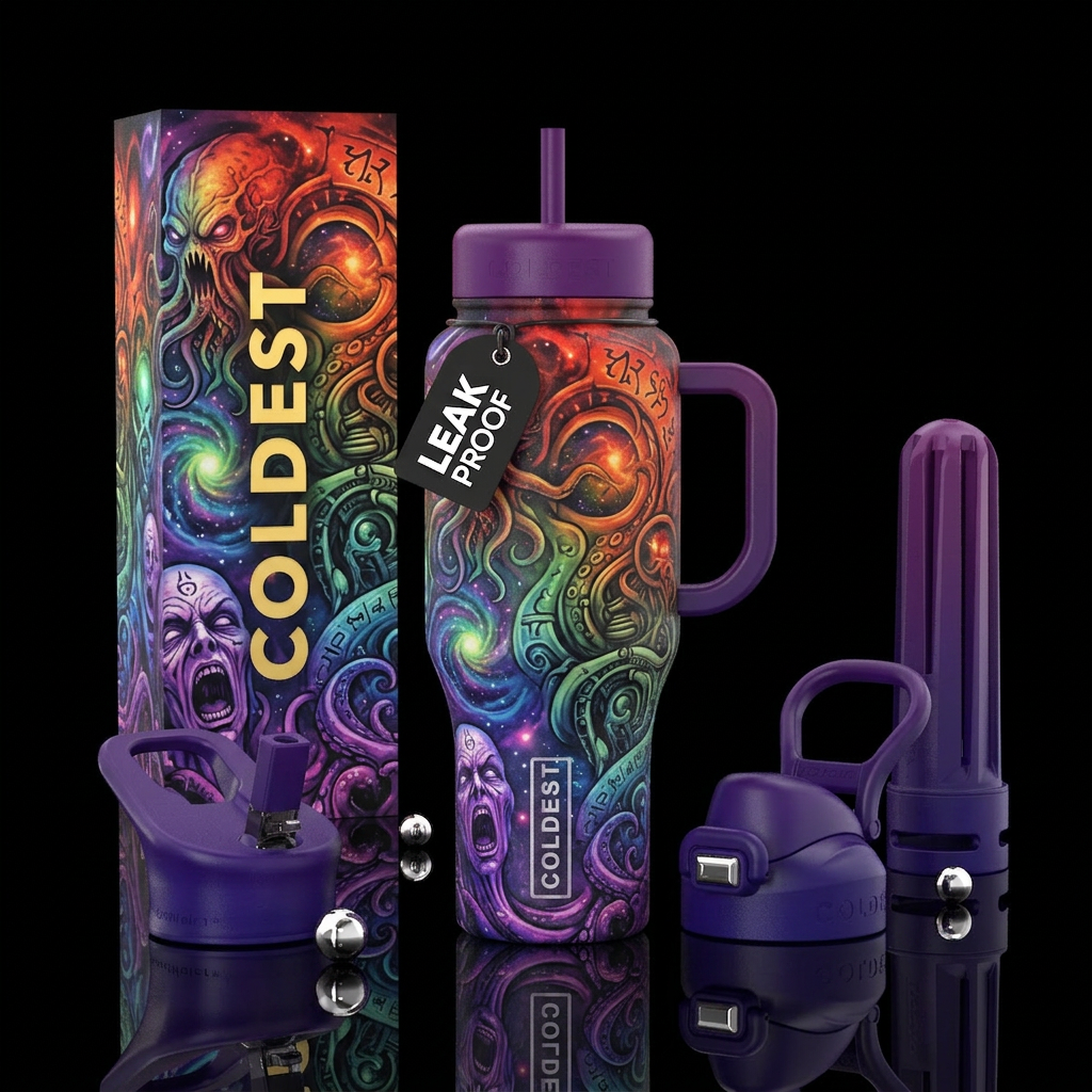 Ombre horror water bottle design