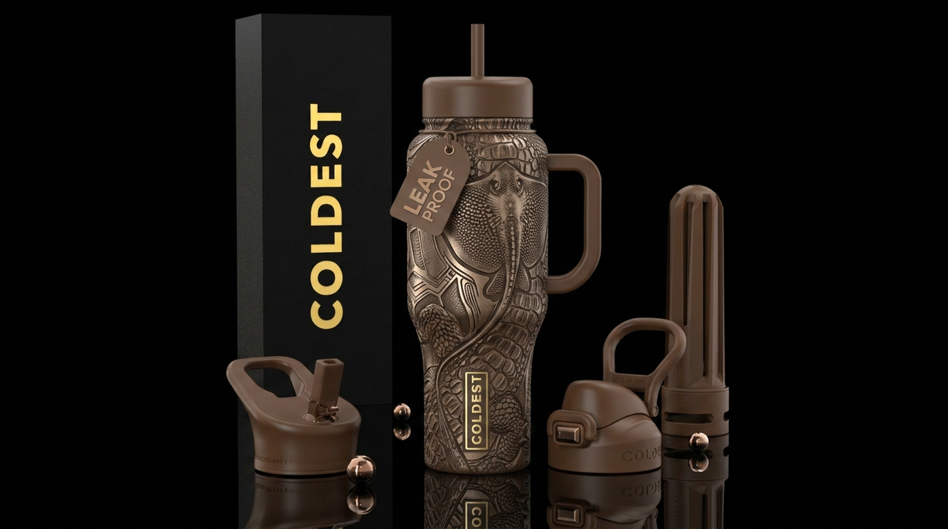 alligator, marine, stingray, futuristic, otherworl... water bottle design