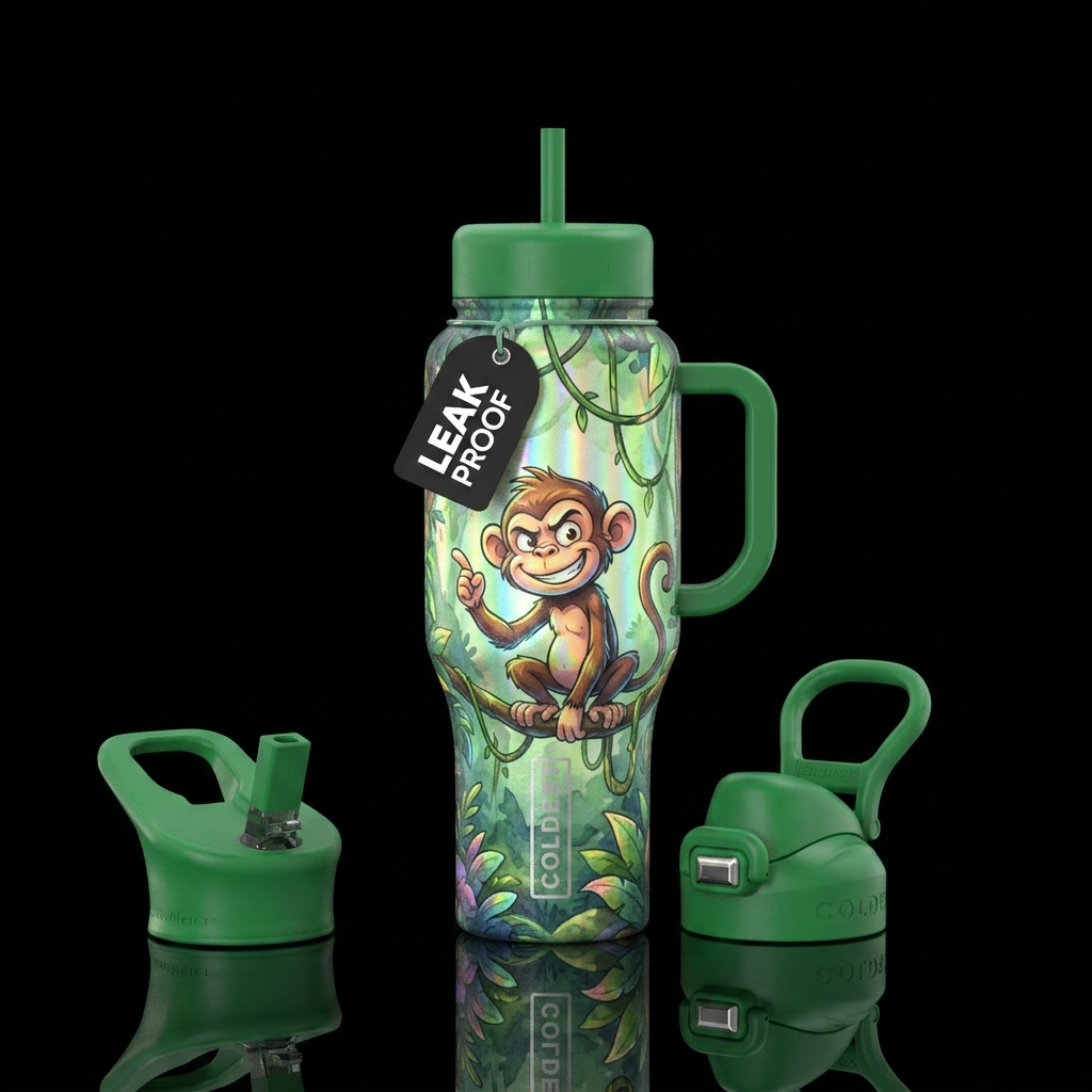 Jungle monkey water bottle design
