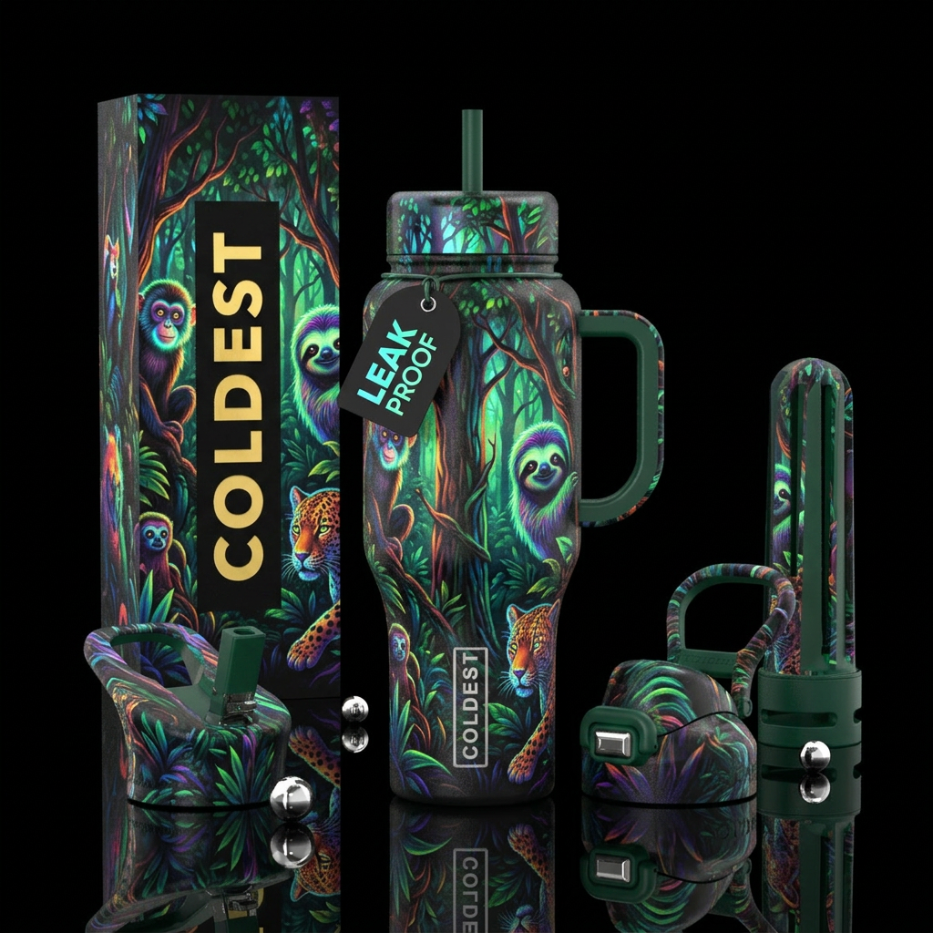 Jungle party water bottle design