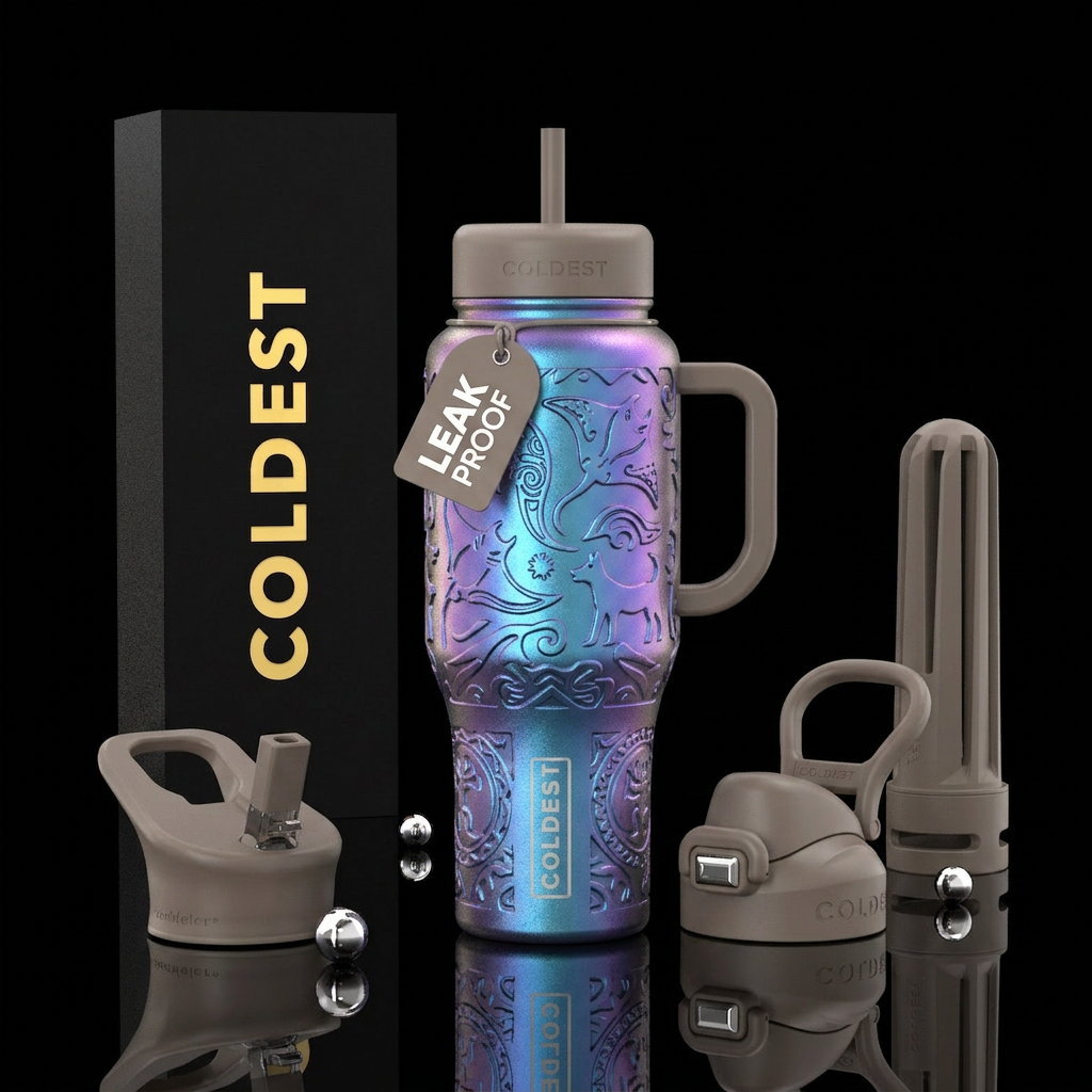 manta ray, hawaiian, taupe, dog, sculpted, spray p... water bottle design