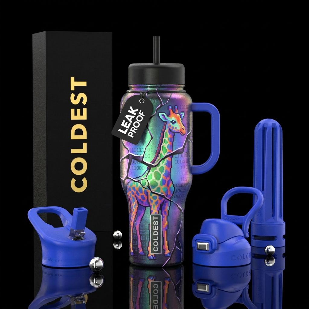 glowie, interdimensional, giraffe, smoothie, grain... water bottle design