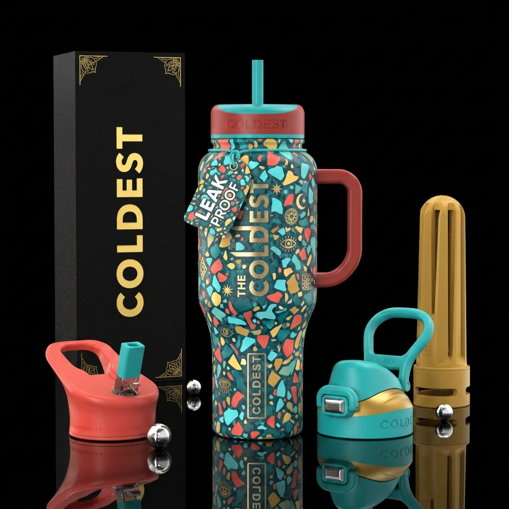 arabian, 3d model, spiritual, typography, powerful... water bottle design