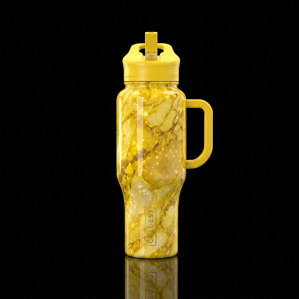 Yellow stone water bottle design
