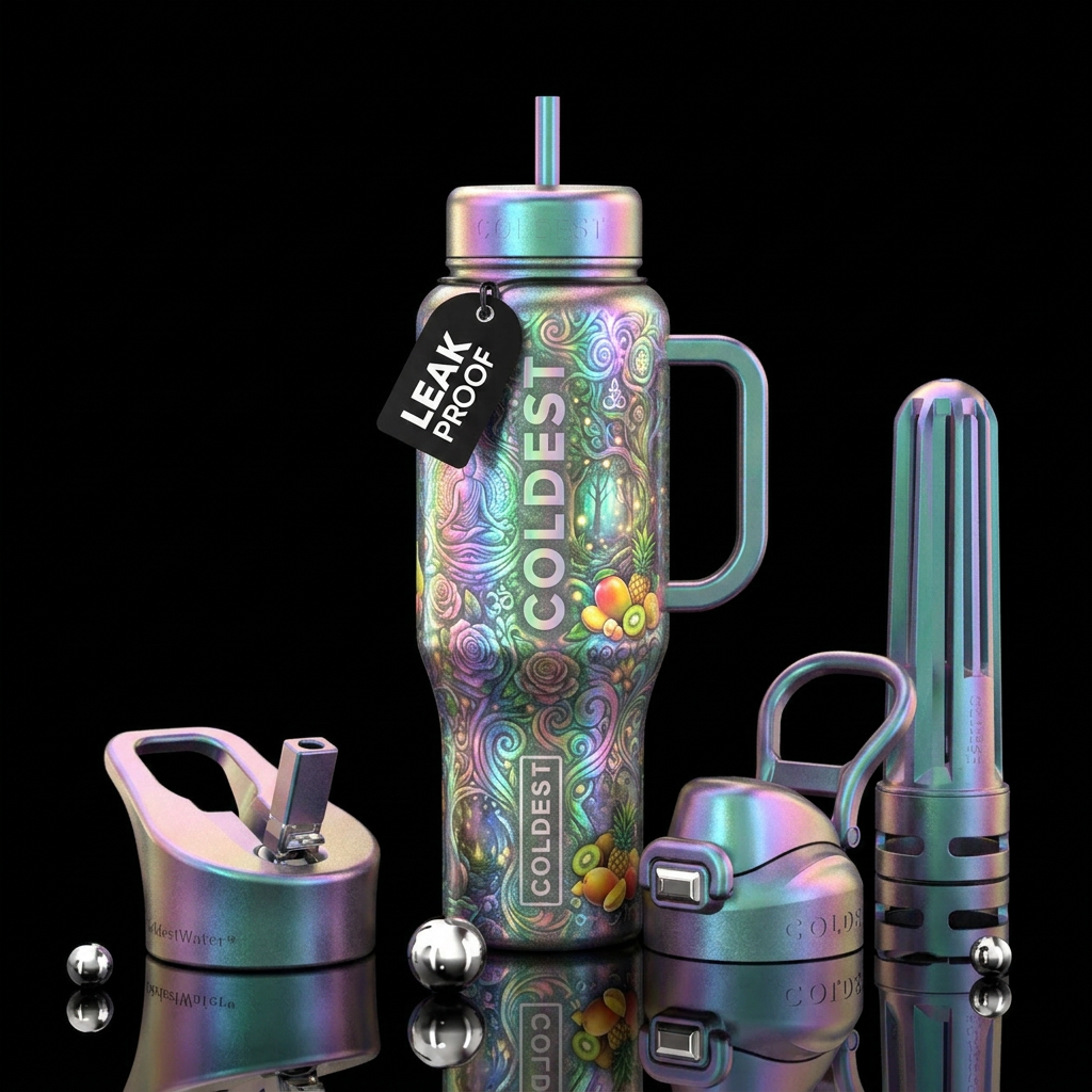 meditation, enchanted forest, shimmer, rose garden... water bottle design