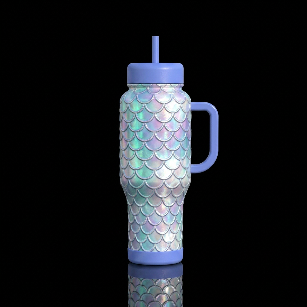 Create a luxurious mermaid-inspired insulated bott... water bottle design