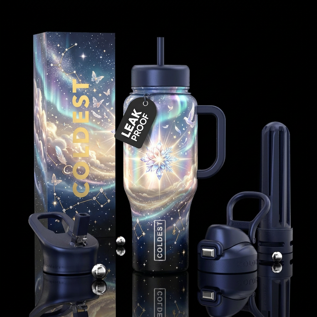 MIDNIGHT INTO POSSIBILITY Create a breathtaking ce... water bottle design