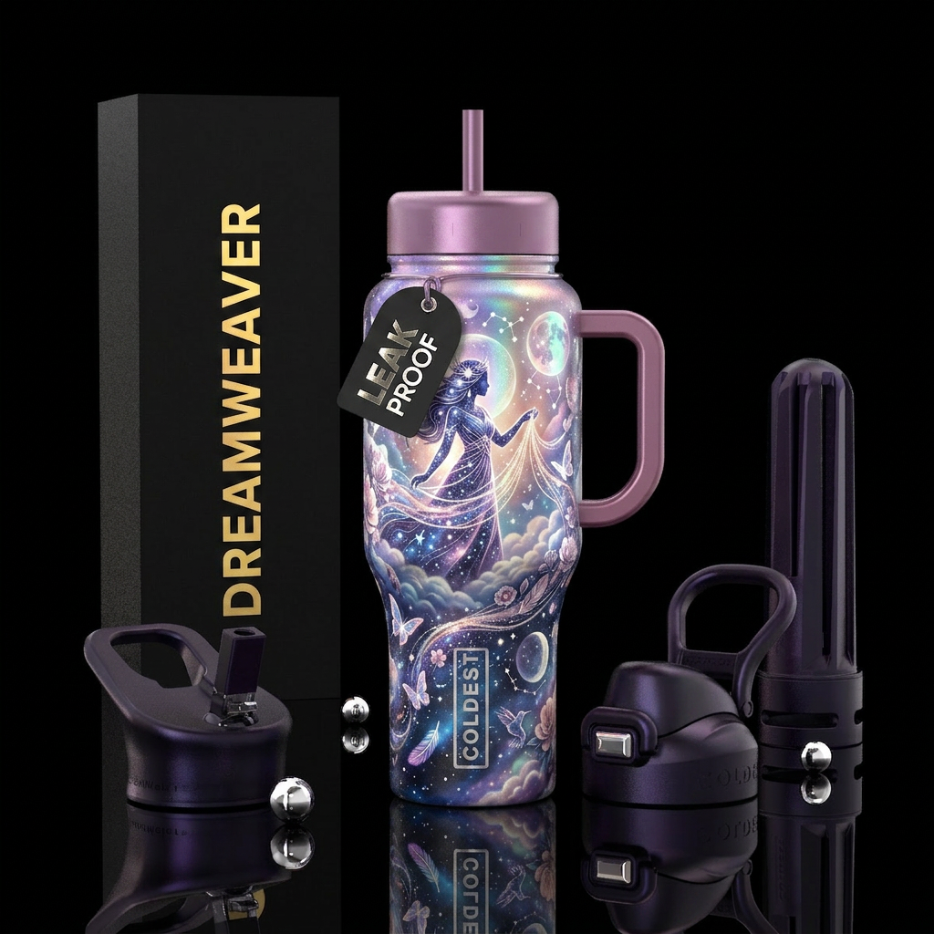 Create an ultra-detailed fantasy tumbler wrap call... water bottle design