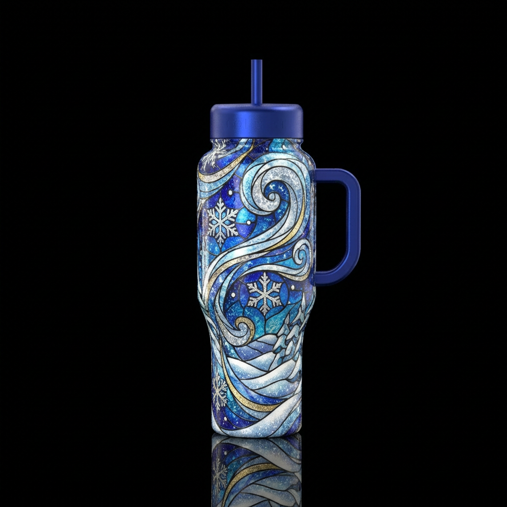 Winter winds water bottle design