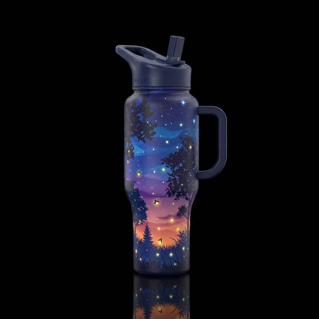 Mid summer night water bottle design
