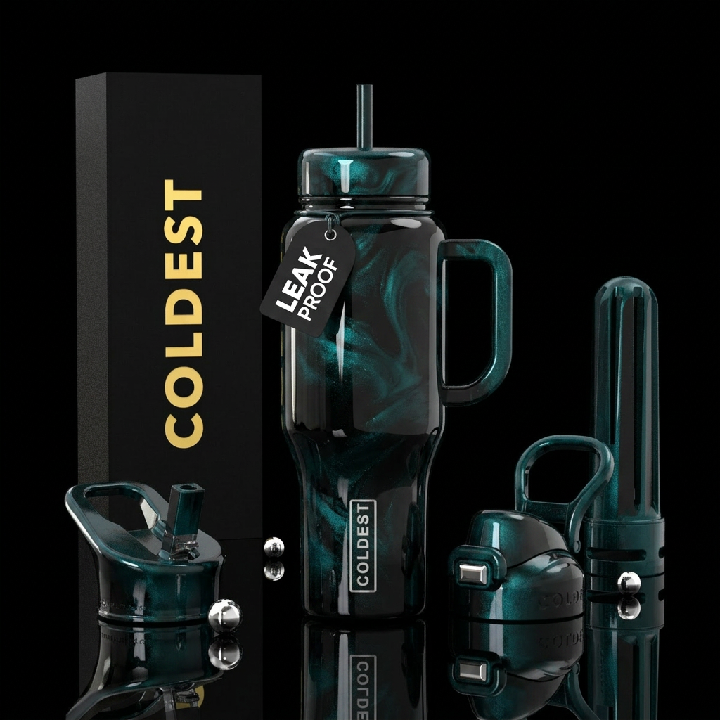 Hints of teal water bottle design