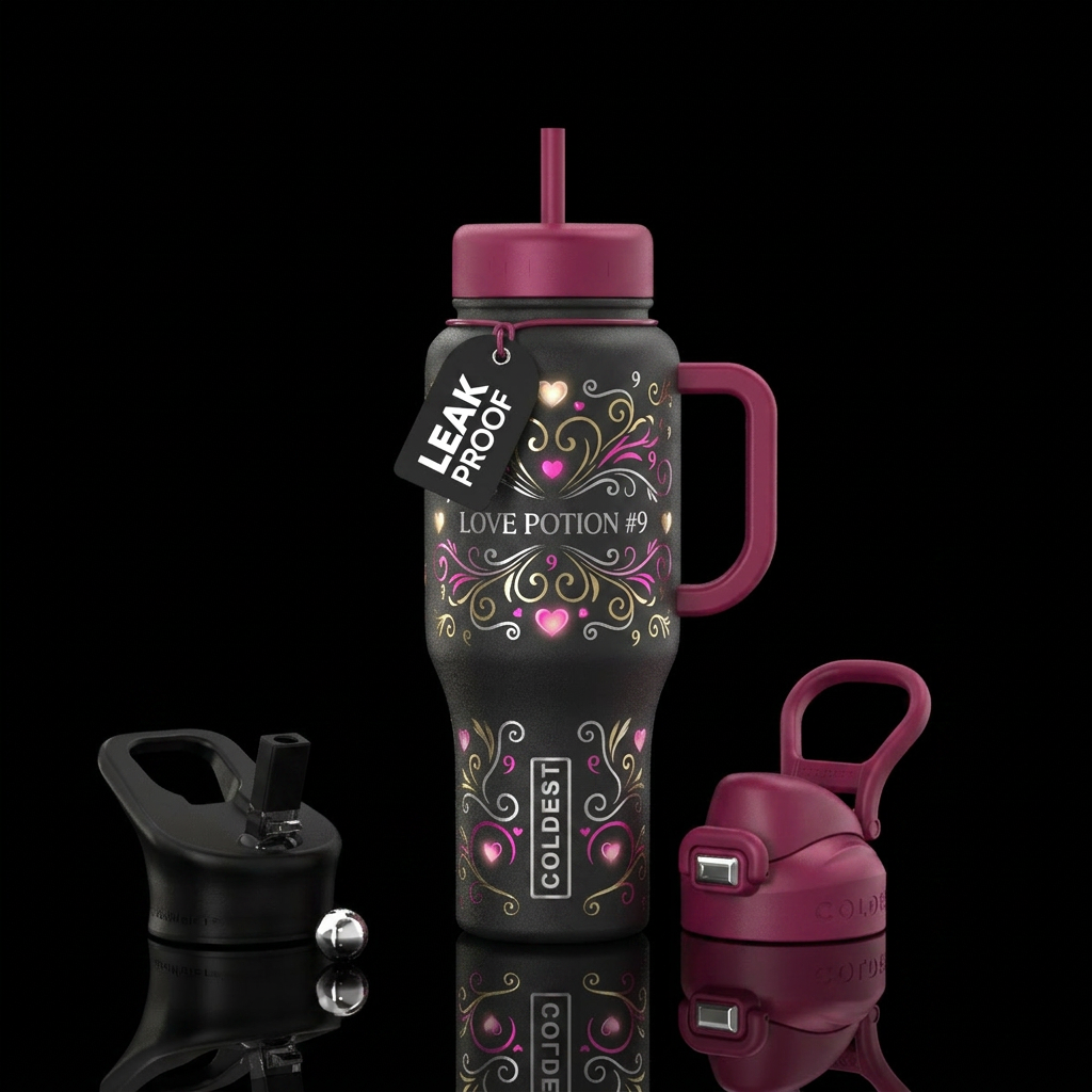 Love in the air water bottle design