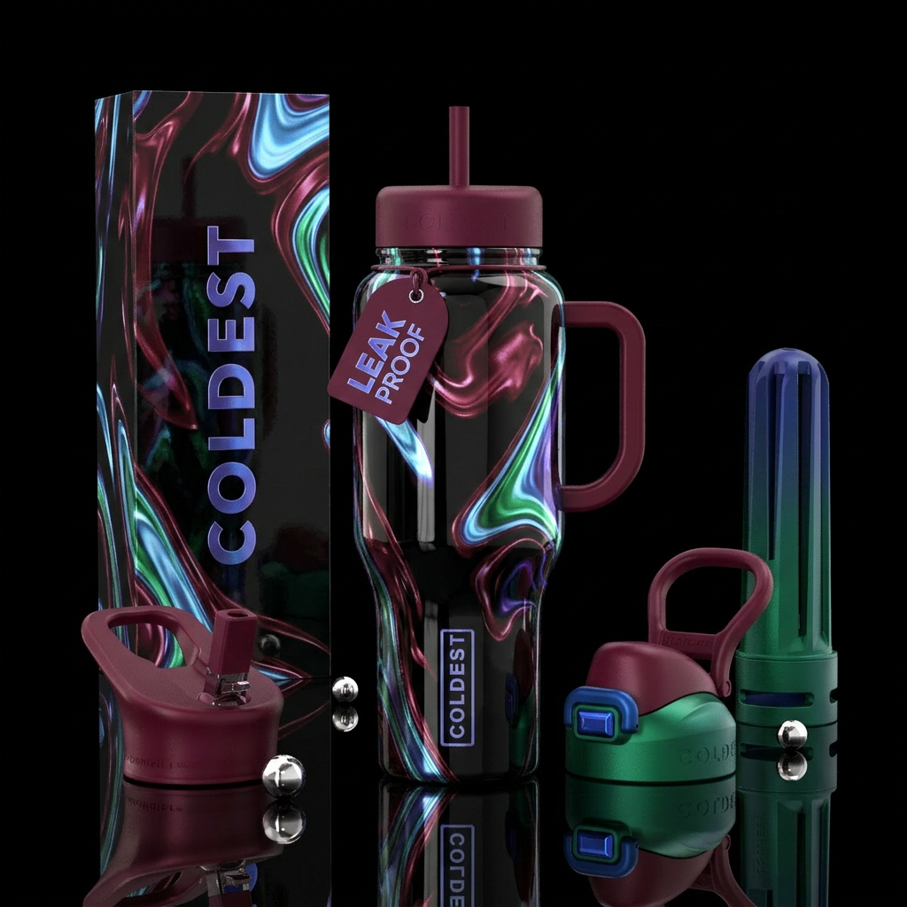 Colorful hints water bottle design