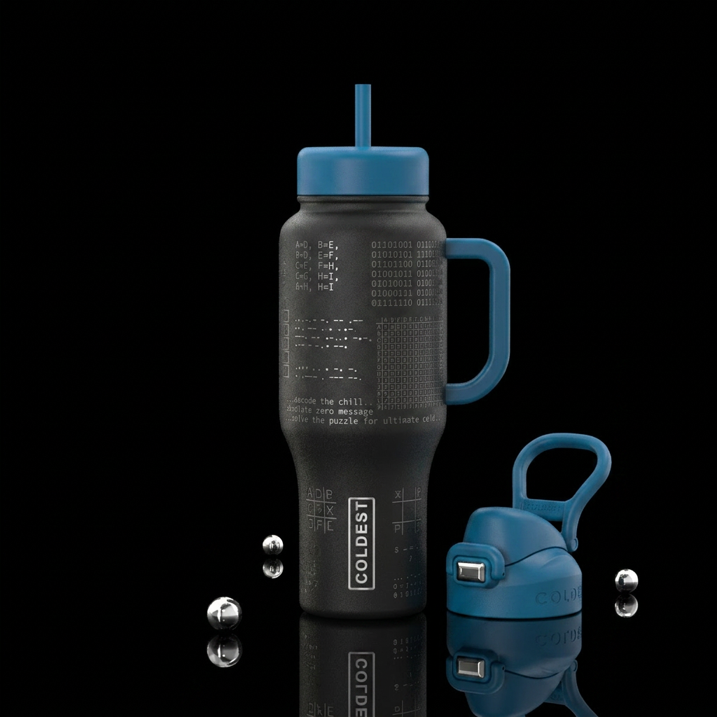 Can you decipher the hidden Coldest code? water bottle design