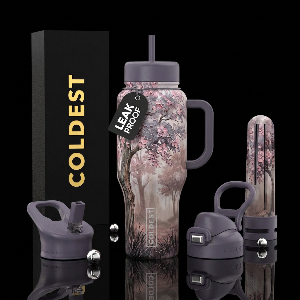 Beautiful trees water bottle design