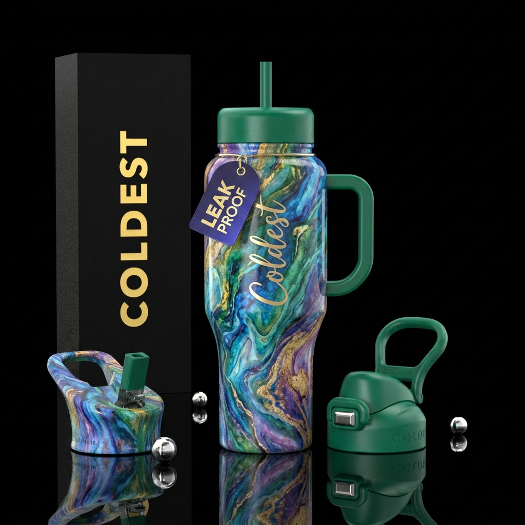 Color splash water bottle design