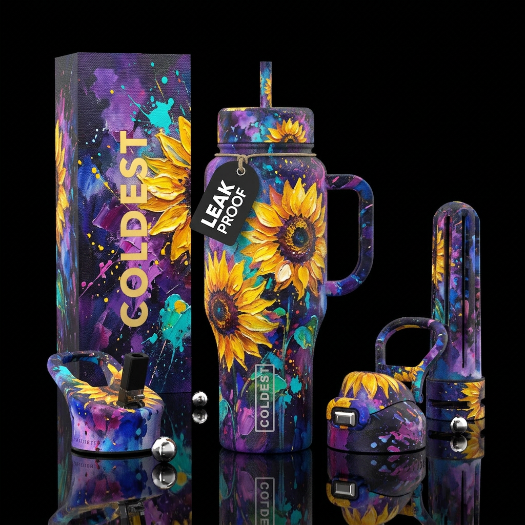 Sunflower water bottle design
